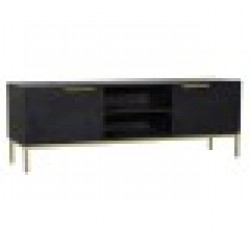 ТВ шкаф DKD Home Decor, Черен Метал, Златен, Дърво манго, 147 x 40 x 51 cm - Dkd home decor