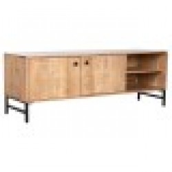 ТВ шкаф Home ESPRIT Кафяв Черен Метал Aкациево дърво 145 x 40 x 52 cm - Home esprit
