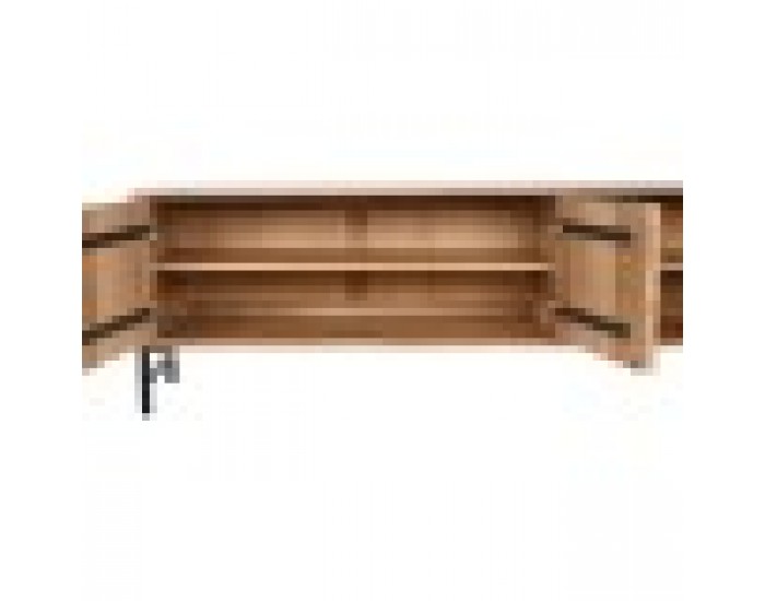 ТВ шкаф Home ESPRIT Кафяв Черен Метал Aкациево дърво 145 x 40 x 52 cm