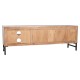 ТВ шкаф Home ESPRIT Кафяв Черен Метал Aкациево дърво 145 x 40 x 52 cm