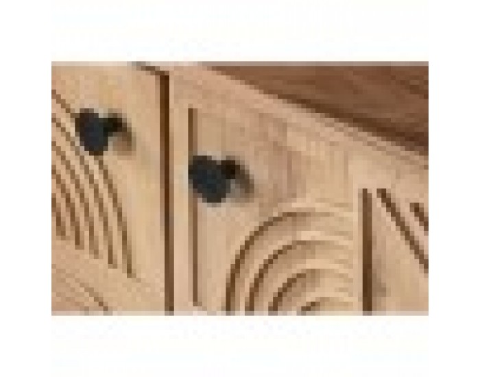 ТВ шкаф Home ESPRIT Кафяв Черен Метал Aкациево дърво 145 x 40 x 52 cm