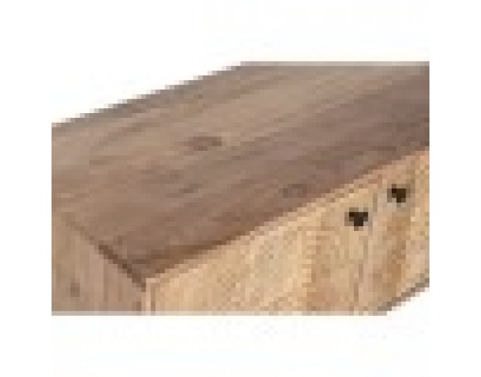 ТВ шкаф Home ESPRIT Кафяв Черен Метал Aкациево дърво 145 x 40 x 52 cm