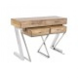 Мебелен комплект Home ESPRIT Кафяв Сребрист Стомана Дърво манго 110 x 40 x 76 cm (3 Части) - Home esprit