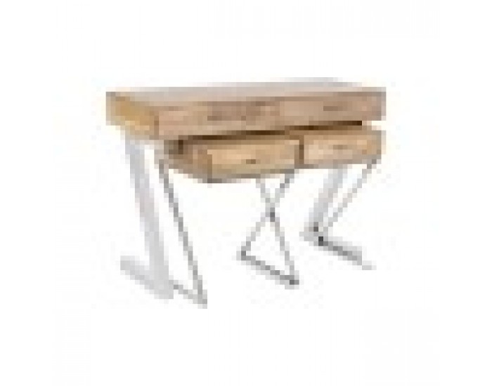 Мебелен комплект Home ESPRIT Кафяв Сребрист Стомана Дърво манго 110 x 40 x 76 cm (3 Части)