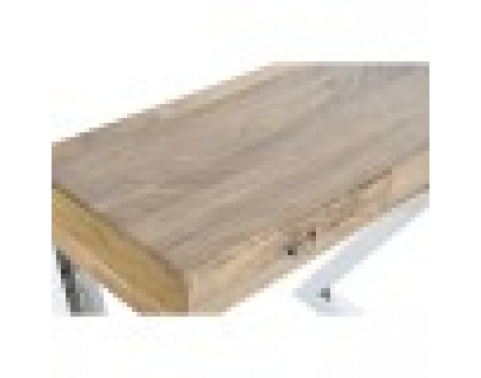 Мебелен комплект Home ESPRIT Кафяв Сребрист Стомана Дърво манго 110 x 40 x 76 cm (3 Части)