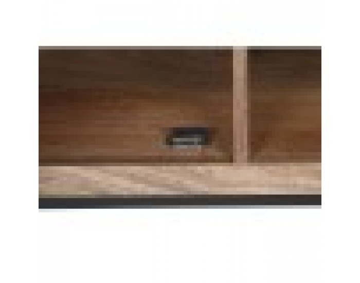 ТВ шкаф Home ESPRIT Кафяв Черен Сребрист Дърво манго Огледало 130 x 40 x 55,5 cm