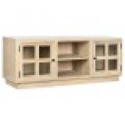 ТВ шкаф Home ESPRIT Естествен Кристал Дърво манго 135 x 35 x 52 cm - Home esprit