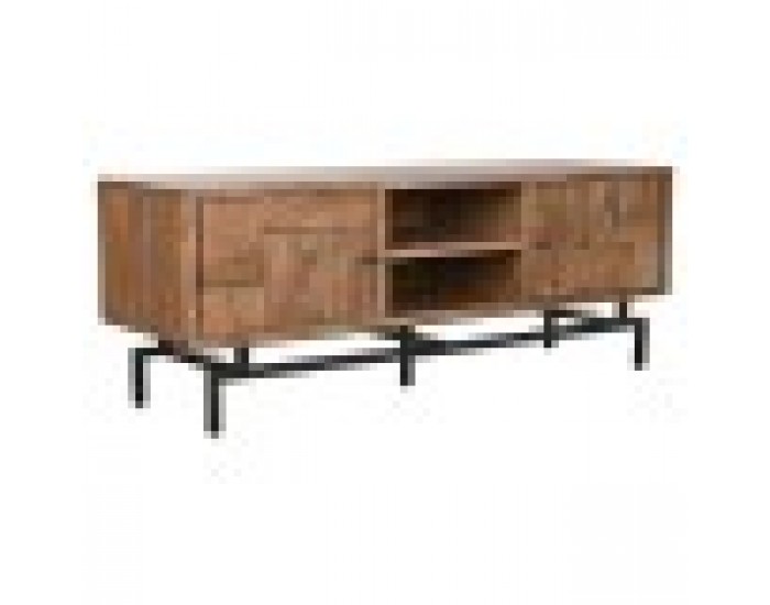 ТВ шкаф Home ESPRIT Кафяв Метал Aкациево дърво 148 x 45 x 55 cm