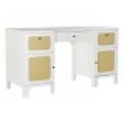 Бюро DKD Home Decor Ела Бял Pатан (140 x 50 x 76 cm) - Birouri