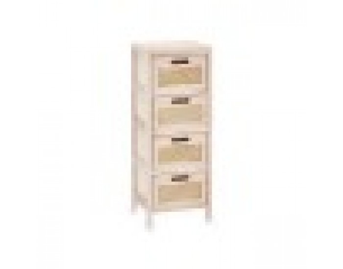 Скрин GiftDecor Rattan Естествен 27 x 73 x 25 cm 4 чекмеджета