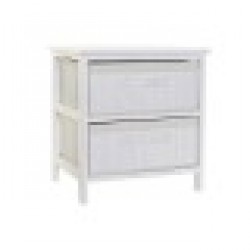 Скрин DKD Home Decor Бял Бамбук Дърво от пауловния 42 x 32 x 45 cm - Comode