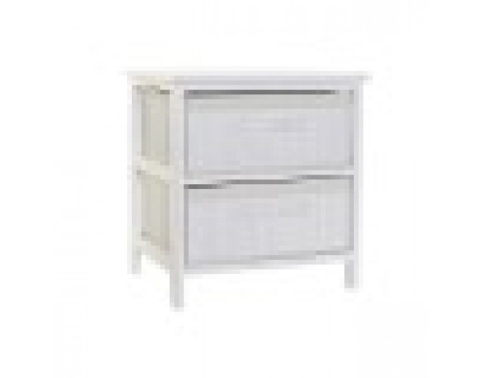 Скрин DKD Home Decor Бял Бамбук Дърво от пауловния 42 x 32 x 45 cm