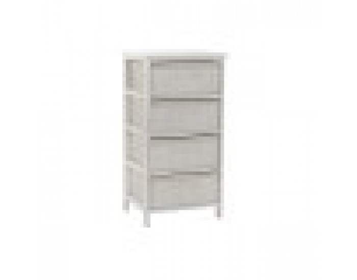 Скрин DKD Home Decor Бял Бамбук Дърво от пауловния 42 x 32 x 81 cm
