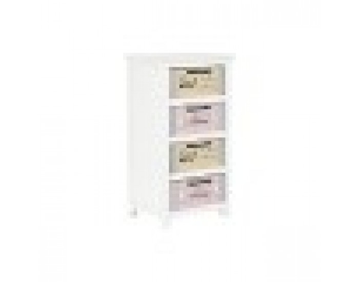 Скрин DKD Home Decor Сив Бежов Розов Бял Детски (40 x 29 x 73,5 cm)