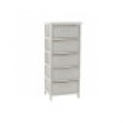 Скрин DKD Home Decor Бял Бамбук Дърво от пауловния 42 x 32 x 98 cm - Comode