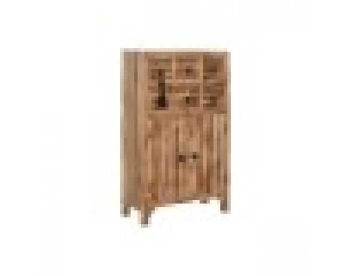 Скрин Home ESPRIT Черен Естествен Ела Дървен MDF Ориенталски 63 x 27 x 101 cm