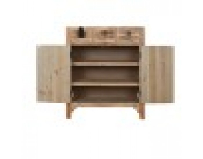 Скрин Home ESPRIT Черен Естествен Ела Дървен MDF Ориенталски 63 x 27 x 101 cm