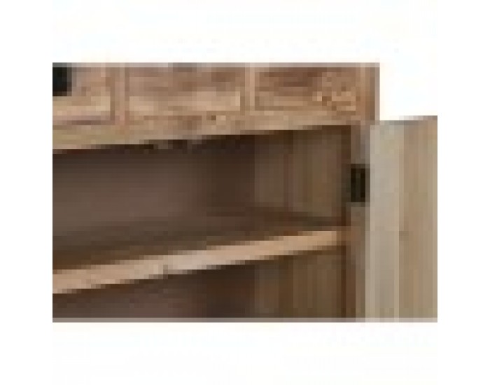 Скрин Home ESPRIT Черен Естествен Ела Дървен MDF Ориенталски 63 x 27 x 101 cm