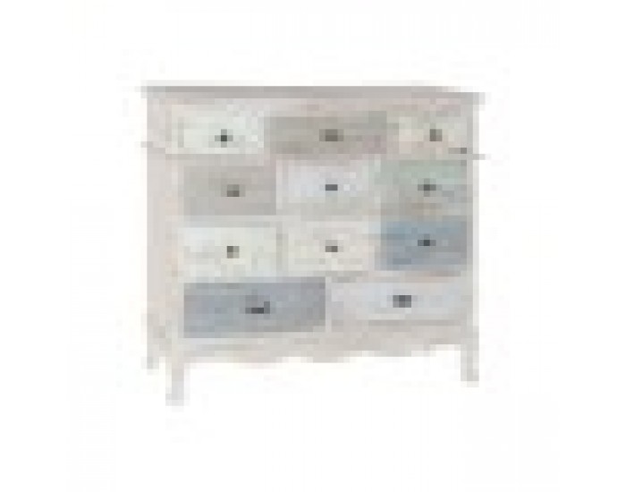 Скрин Home ESPRIT Син Бял Светло сив Cottage 94 x 35 x 87 cm