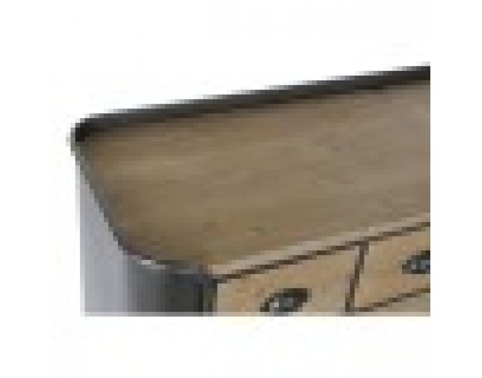 Скрин DKD Home Decor Сив Естествен Метал Ела Loft 97 x 37 x 79 cm