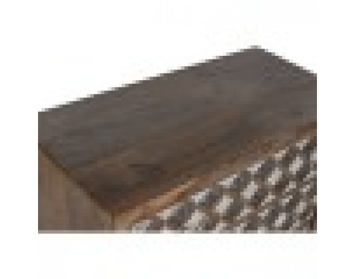 Скрин Home ESPRIT Кафяв Черен Сребрист Дърво манго Огледало Индианец 80 x 38 x 80 cm