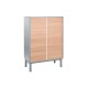 Скрин Home ESPRIT Син Сив полипропилен Дървен MDF 80 x 40 x 117 cm