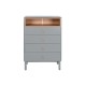 Скрин Home ESPRIT Син Сив полипропилен Дървен MDF 80 x 40 x 117 cm
