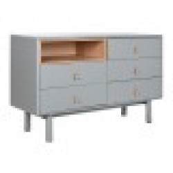 Скрин Home ESPRIT Син Сив Естествен полипропилен Дървен MDF 120 x 40 x 75 cm - Home esprit