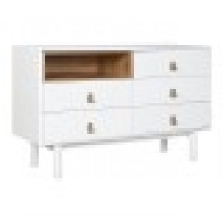 Скрин Home ESPRIT Бял Естествен полипропилен Дървен MDF 120 x 40 x 75 cm - Home esprit