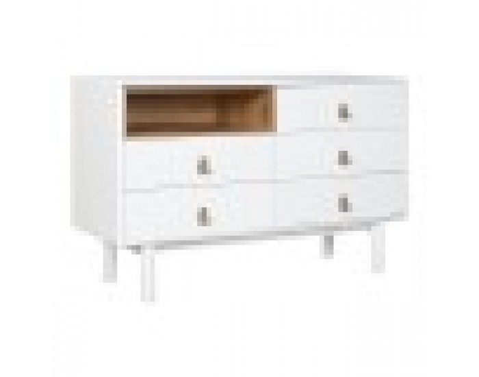 Скрин Home ESPRIT Бял Естествен полипропилен Дървен MDF 120 x 40 x 75 cm