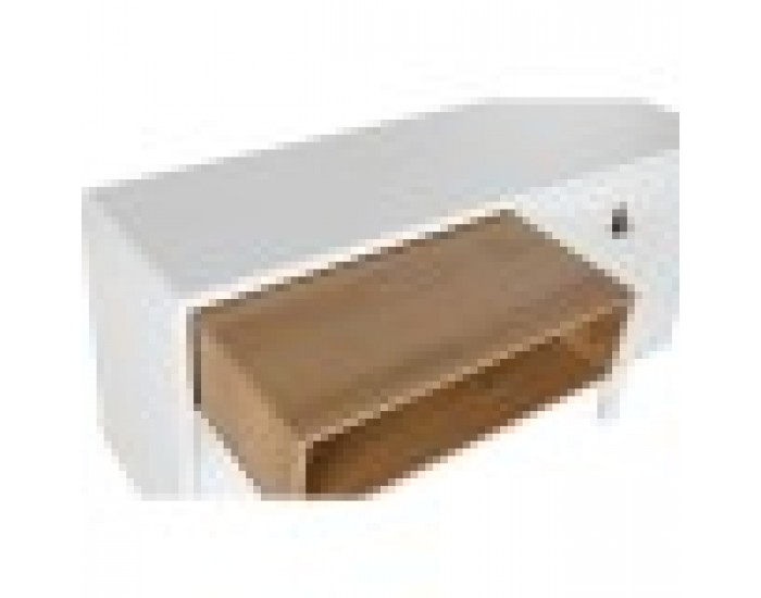 Скрин Home ESPRIT Бял Естествен полипропилен Дървен MDF 120 x 40 x 75 cm