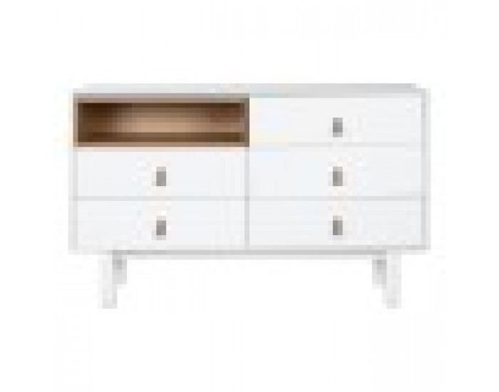 Скрин Home ESPRIT Бял Естествен полипропилен Дървен MDF 120 x 40 x 75 cm