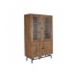Витрина Home ESPRIT Кристал Aкациево дърво 118 x 45 x 194 cm - Home esprit