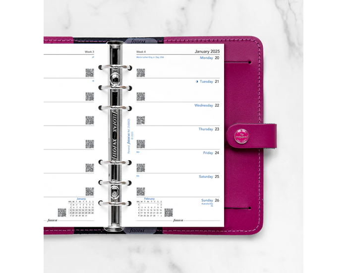 Filofax Пълнител за органайзер Classic, Personal, за 2025 година, 1 седмица на страница