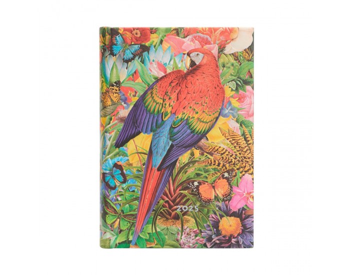 Paperblanks Планер Tropical Garden, Mini, 1 ден на страница, твърда корица, 208 листа, за 2025 година