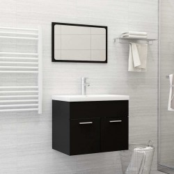 Sonata H Комплект мебели за баня от 2 части, черен, ПДЧ - Seturi
