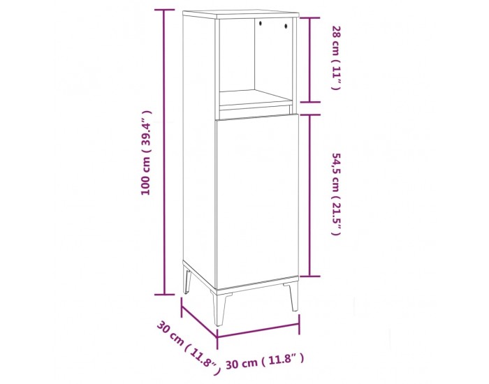 Sonata H Комплект мебели за баня от 3 части сив сонома инженерно дърво