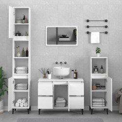 Sonata H Комплект мебели за баня от 3 части, бял, инженерно дърво - Seturi