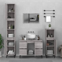Sonata H Комплект мебели за баня от 3 части сив сонома инженерно дърво - Seturi