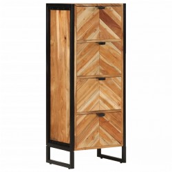 Sonata H Шкаф за баня 40x30x100 см масивно акациево дърво и желязо - Seturi