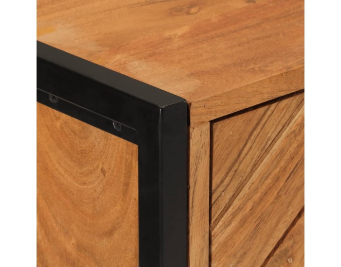 Sonata H Шкаф за баня 40x30x100 см масивно акациево дърво и желязо