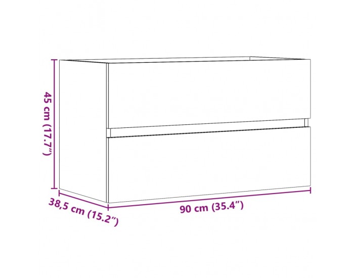 Sonata H Долен шкаф за мивка бетонно сив 90x38,5x45 см инженерно дърво