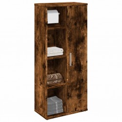 Sonata H Шкаф за баня с държач за ролки, опушен дъб, 39x22x90 см - Seturi