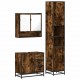 Sonata Set mobilier de baie, 3 piese, stejar fumuriu, lemn prelucrat