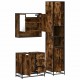 Sonata Set mobilier de baie, 3 piese, stejar fumuriu, lemn prelucrat
