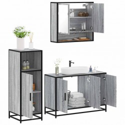 Sonata H Комплект мебели за баня от 3 части сив сонома инженерно дърво - Seturi
