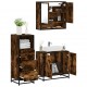 Sonata Set mobilier de baie, 3 piese, stejar fumuriu, lemn prelucrat