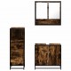 Sonata Set mobilier de baie, 3 piese, stejar fumuriu, lemn prelucrat