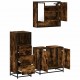Sonata Set mobilier de baie, 3 piese, stejar fumuriu, lemn prelucrat