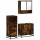 Sonata Set mobilier de baie, 3 piese, stejar fumuriu, lemn prelucrat